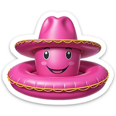 jeff koons pink spam sombrero inflatable sculpture  sticker