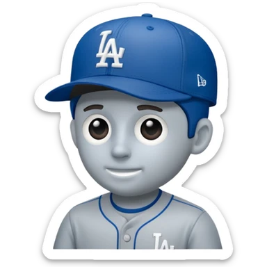 Esqueleto vistiendo una  blue new era cap  de los Dodgers  sticker