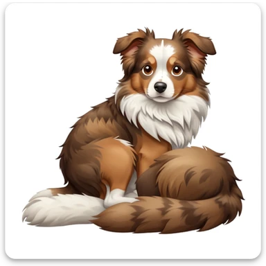 merle-aussie-laying-down-facing-forward full body sticker