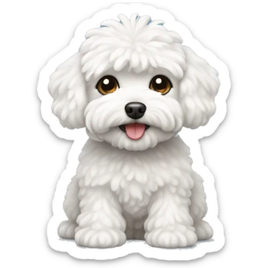 White maltipoo dog sticker