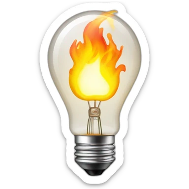 Lightbulb on fire sticker