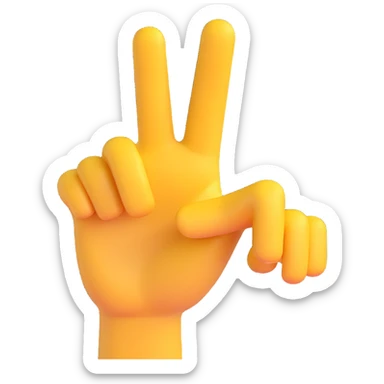 3D emoji, hand with index finger extended toward viewer, Microsoft fluent style, fun and inviting sticker