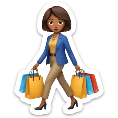 Mujer caminando haciendo compras sticker
