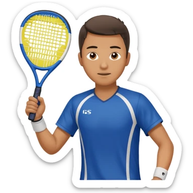 Male, eurasian, wearing sports cloth, swinging padel raquet sticker