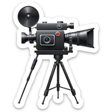 movie camera and setup sticker