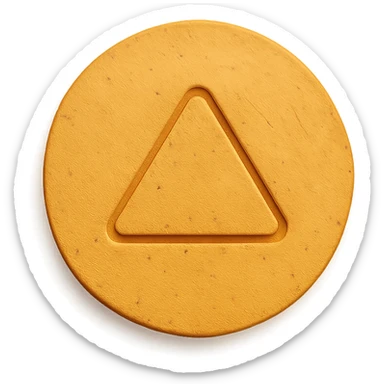 paper craft style dalgona candy with triangle shape, inspired by Squid Game sticker