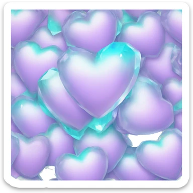 pastel lilac and cyan iridescent crystal heart sticker