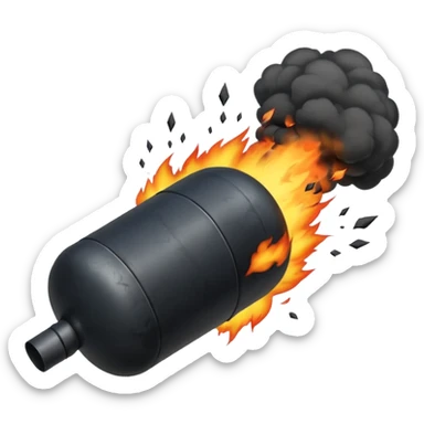 small bomb with black smoke sticker