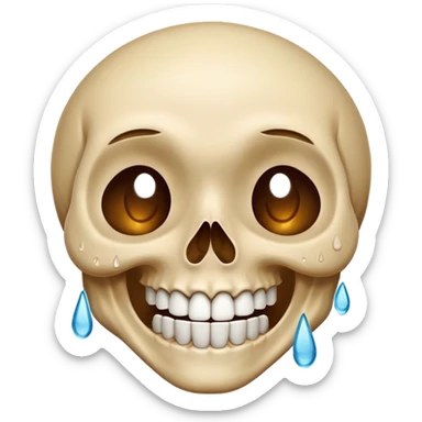 Skull that's crying of laughter sticker