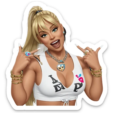 blonde girl with accessories sticker