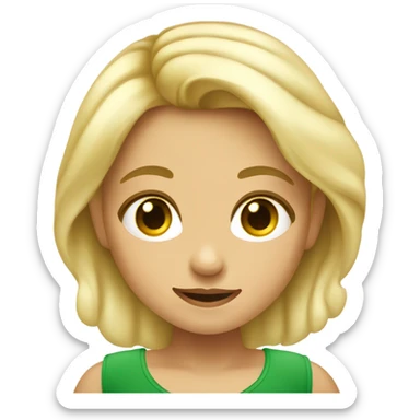 Niña rubia ojos verdes sticker
