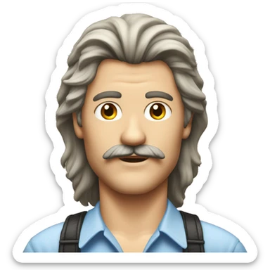 Men from the 80s with mullet and moustache  sticker