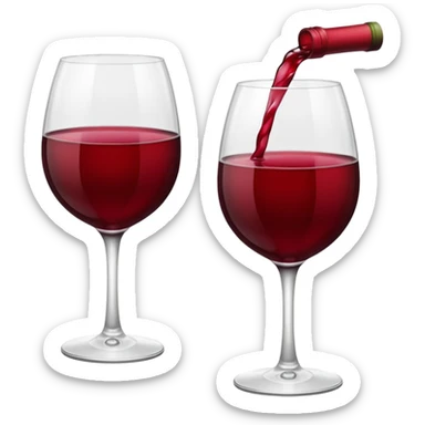 Half full glass of red wine sticker