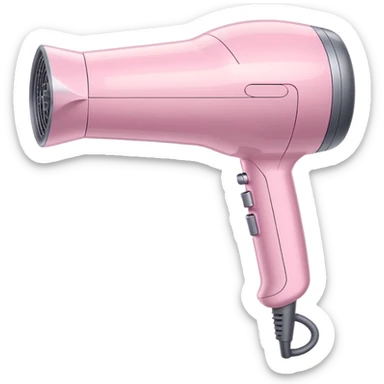 Dyson hair dryer in pastel pink with stylized air streams sticker