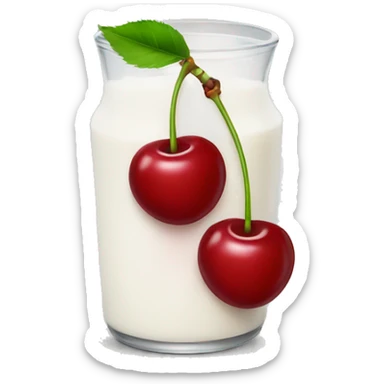 Cherries with milk on them sticker