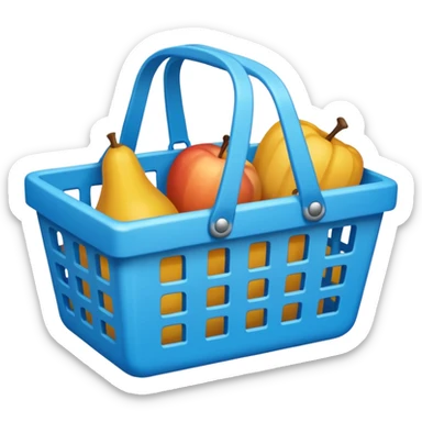 cesta de compras azul ciano sticker