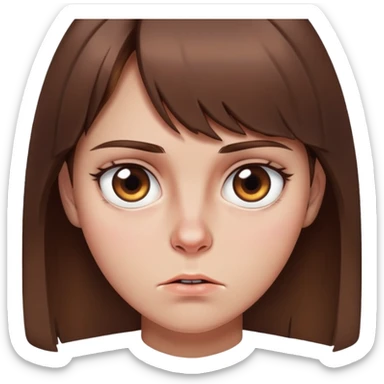 My brown haired girlfriend, Easter European features like her eyes and jawline.1,70m skinny. Make her mad  sticker