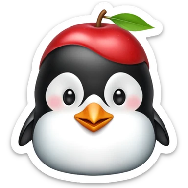 Penguin cherry face sticker