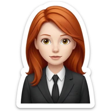 redhead long hair woman with office look sticker
