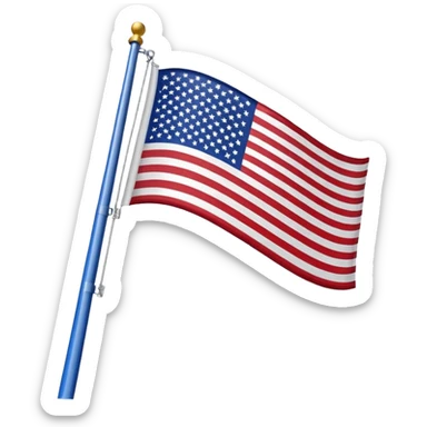 American flag on a flagpole sticker