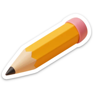 wooden pencil icon, skeuomorphism style sticker