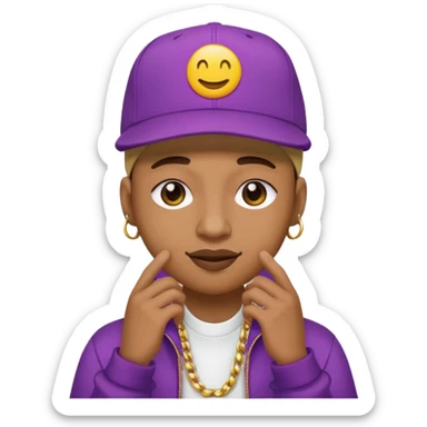 logo del álbum Trap Capos del cantante Noriel, emoji style, rapper cap, musical details, vibrant colors, no text sticker