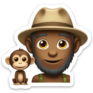 Monkey with a farmer sticker