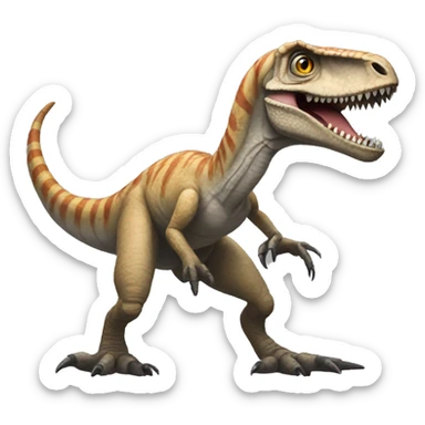 i want an velociraptor, with flailing arms sticker
