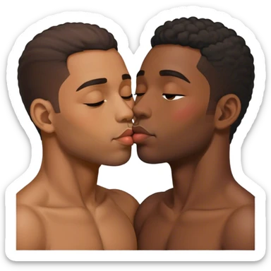 2 black gay men kissing  sticker