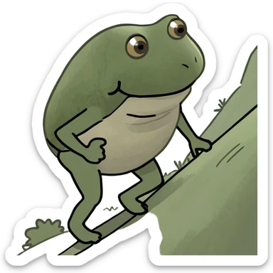 bufo hiking uphill sticker