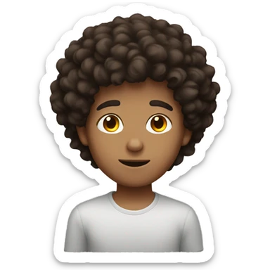 Brunette boy with fluffy hair sticker