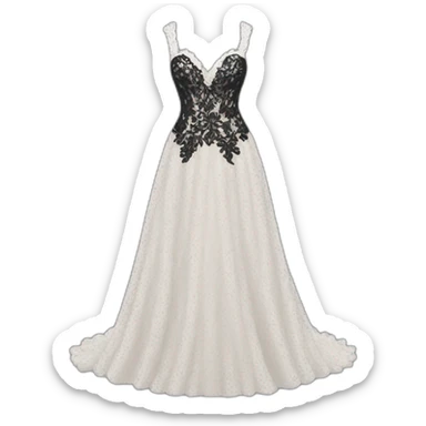 black lace wedding dress sticker