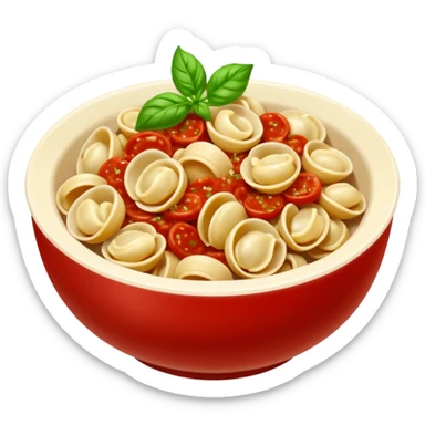 realistic, appetizing bowl of orecchiette pasta sticker