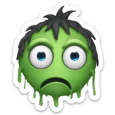 a one eye monster sad and crying sticker