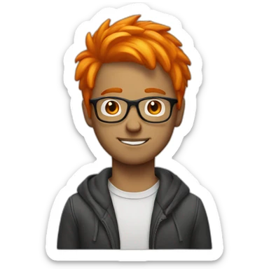 Guy with glasses and orange dyed hair sticker