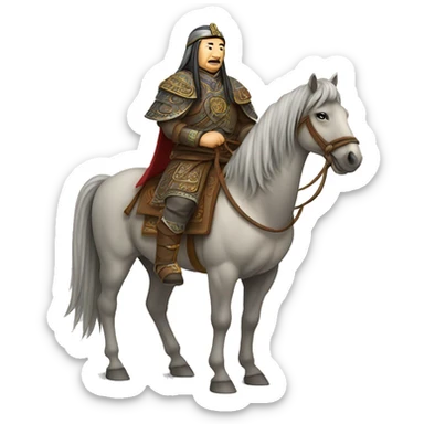 legendary Genghis Khan on horse sticker