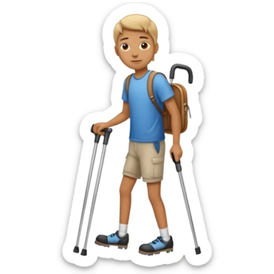 Create a person with crutches  sticker