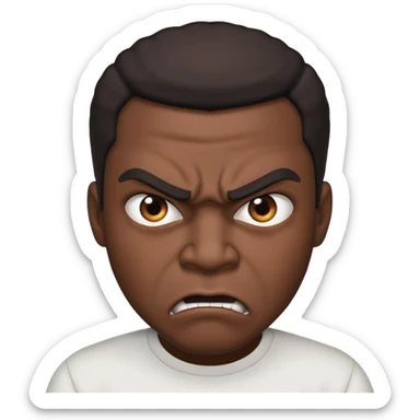 draw an angry violent black man sticker