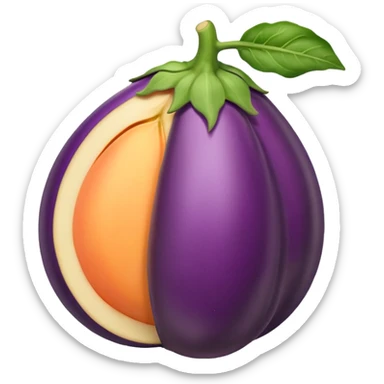 Eggplant inside peache sticker