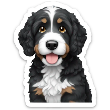 black and grey bernedoodle sticker