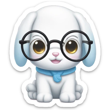 Cinnamoroll wearing glasses  sticker