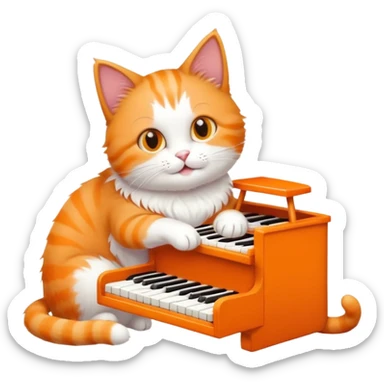 cat with a cat piano sticker