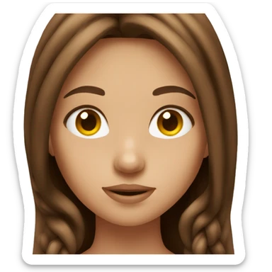 Girl with really long brown hair sticker