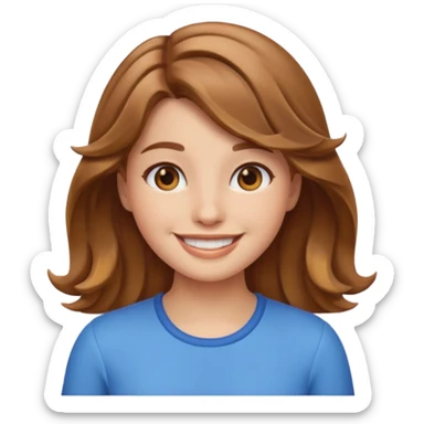 emoji girl wave light brown hair sticker