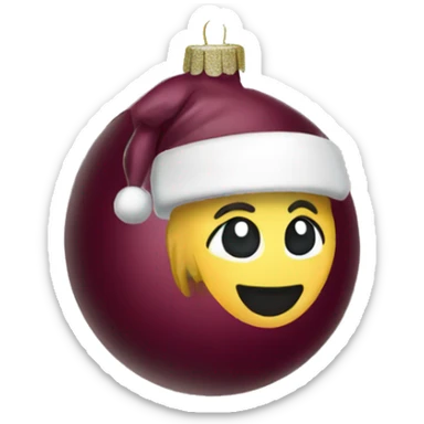Burgundy Christmas ornamen sticker