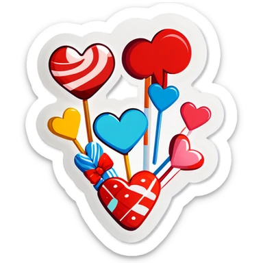 Valentine heart candy  sticker