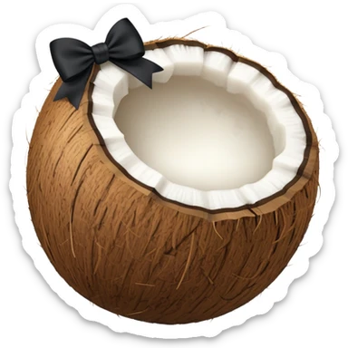 Coconut whit a black bow  sticker