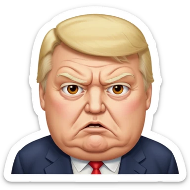 uSE THIS AS A REFERENCE PICTURE TO CREATE AN ANGRY, ELDERLY, OBESE DONALD TRUMP EMOJI sticker