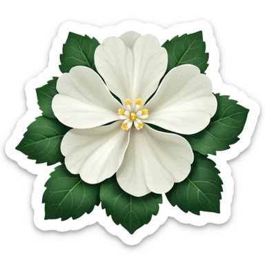super realistic white begonia sticker