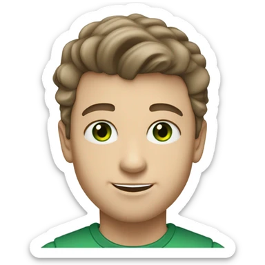 Brown hair Caucasian boy with a receding hair line with green eyes and a David Yurman necklace who’s tall and likes music is liberal  sticker